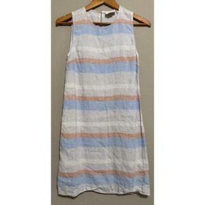 Cynthia Rowley 100% Linen Colorblock Dress Pastel Summer Coastal‎ Small 6 Preppy